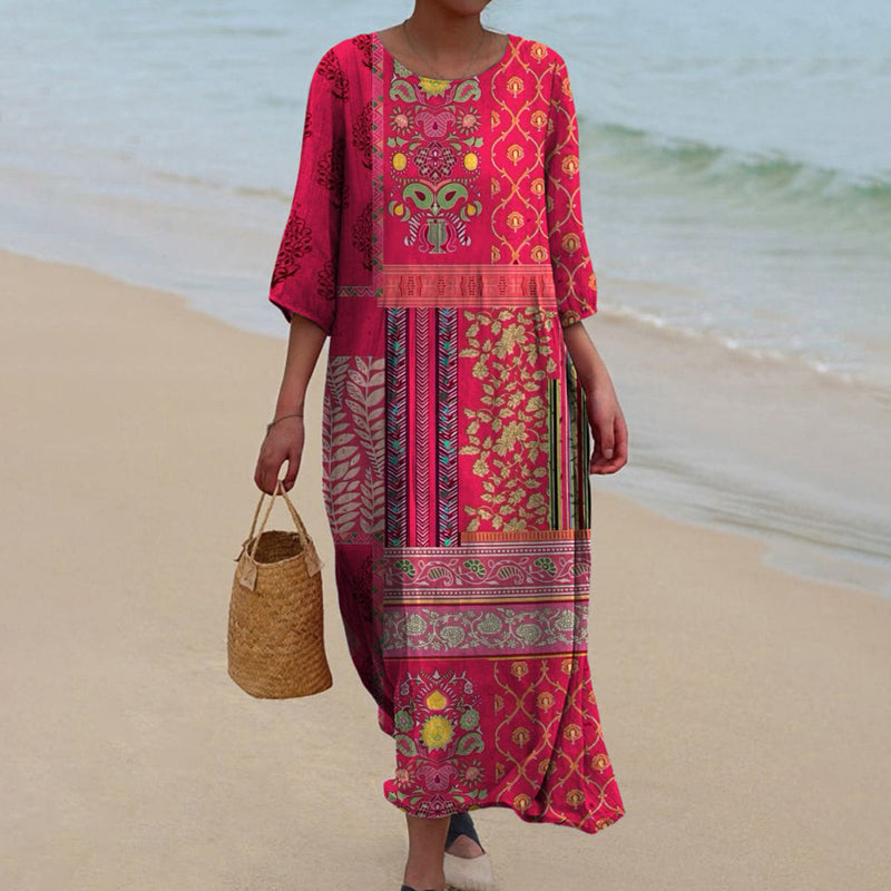 Abby - Women's Flowy Ethnic Maxi Dress (Plus Size Available) - photo 1