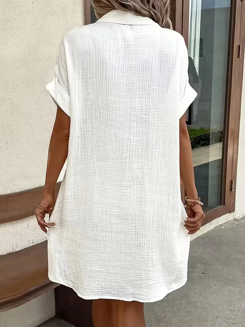 Ulrike - Women's Shirt Midi Cotton Dress - photo 11