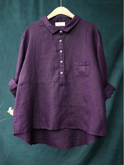 Cerys - Top lungo in lino da donna