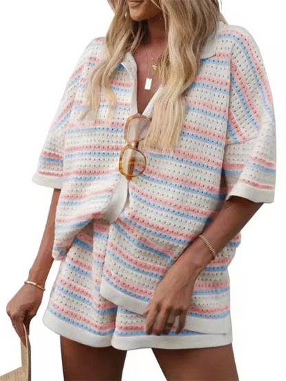 Josephine - Women's Two-Piece Striped Set
