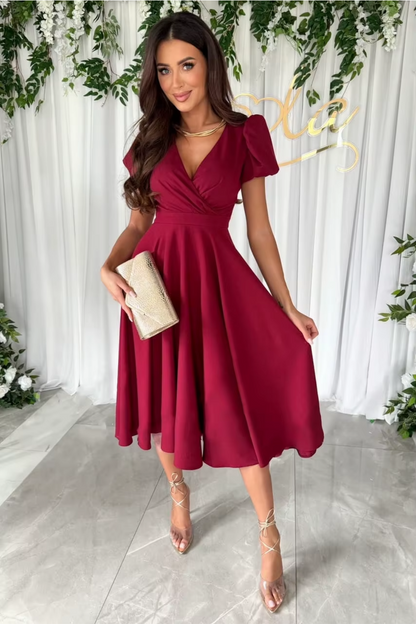 Anika - Women's V-Neck Midi Dress for Weddings and Special Occasions - photo 7