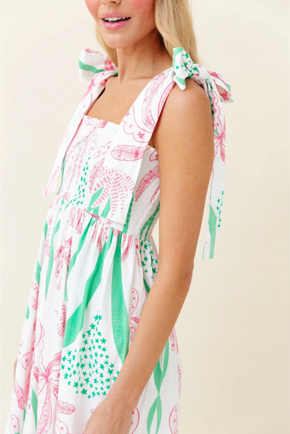 Naomi - Women's Boho Gingham Smocked Maxi Dress with Tied Straps - photo 12