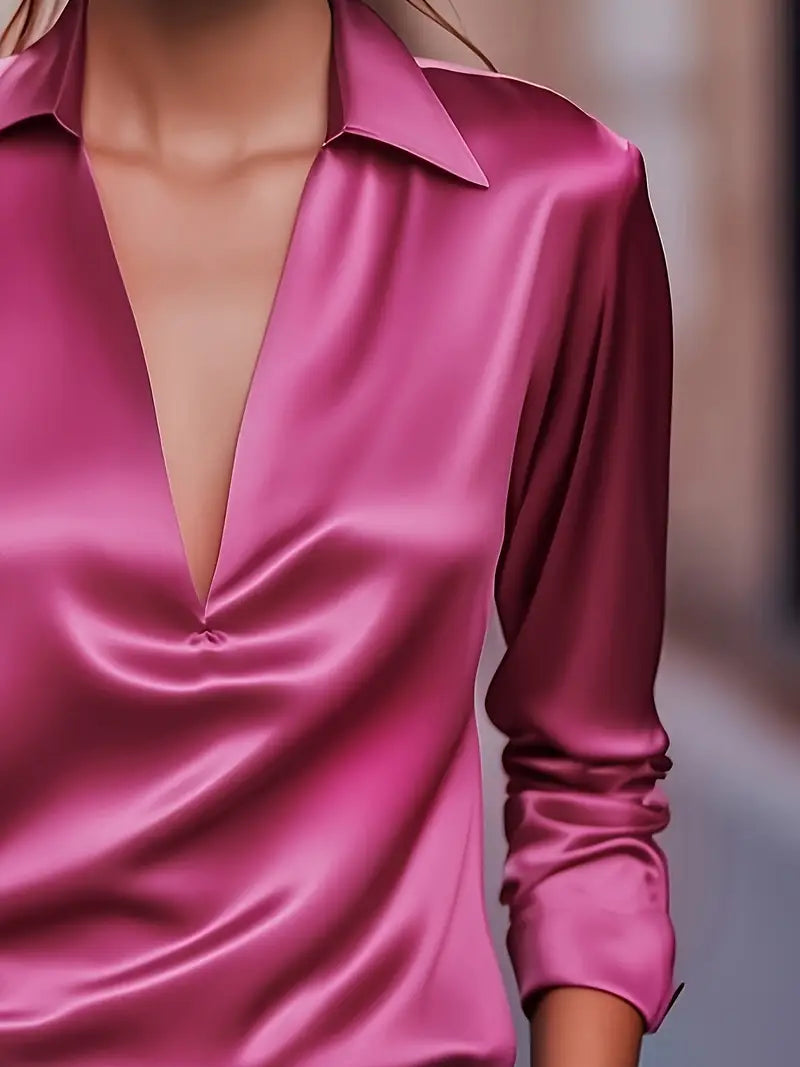 Zora - Women's V-neck Long Blouse - photo 17