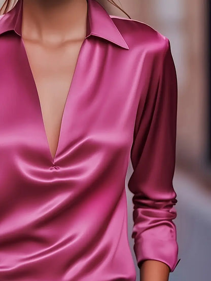 Zora - Women's V-neck Long Blouse - photo 17