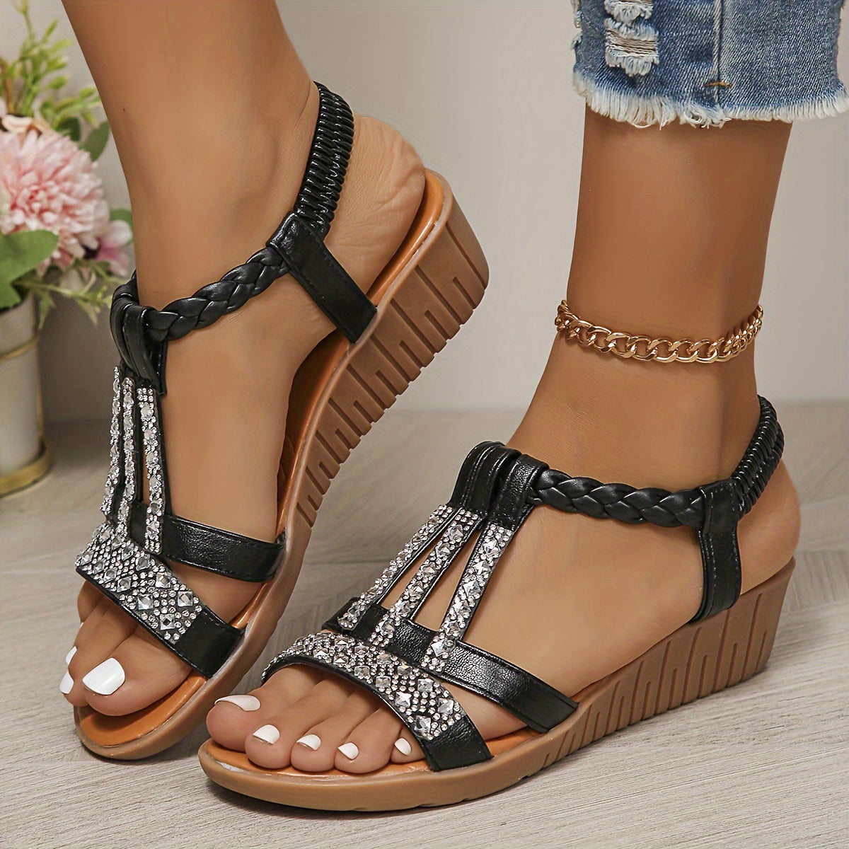 Kirsten - Women's Ankle Strap T-Strap Sandal - photo 7