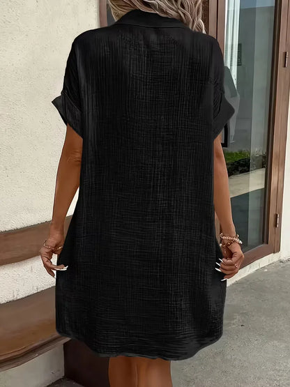 Ulrike - Women's Shirt Midi Cotton Dress - photo 15