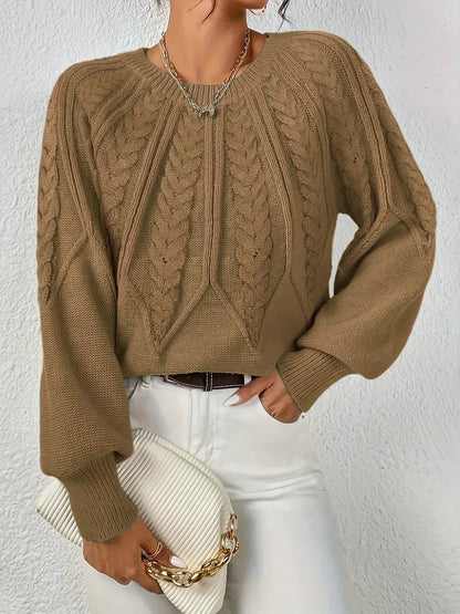 Gwendolen - Women's Medium Cable-Knit Sweater - photo 8