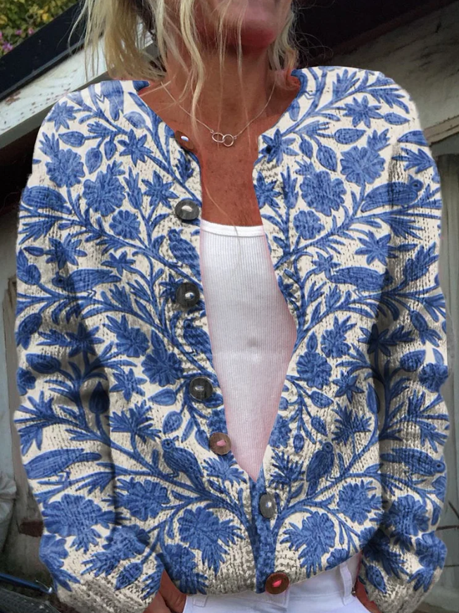 Lucienne - Women's Medium Floral Cardigan - photo 3