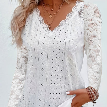 Sylvie - Women's Long Lace-Sleeve Blouse - photo 2