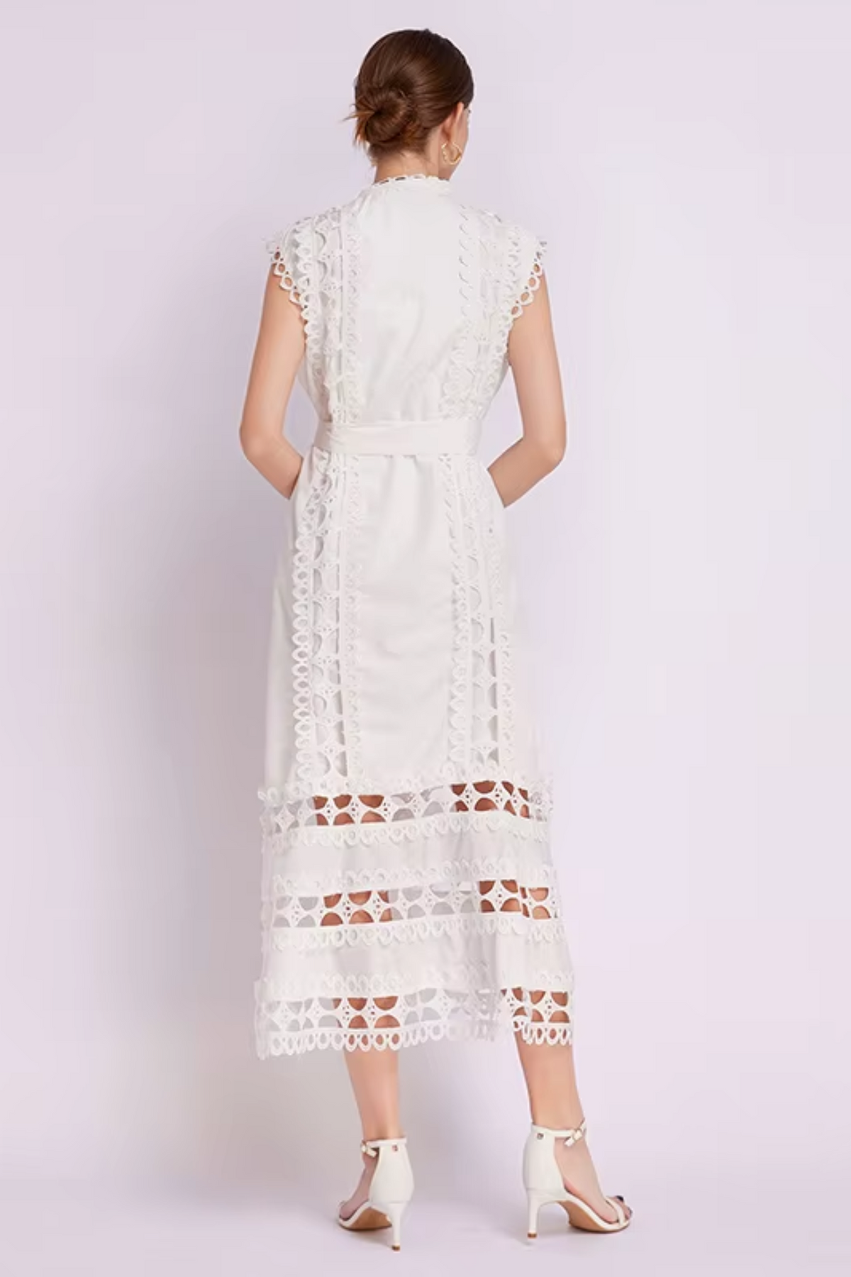 Wilhelmine - Women's Sheath Maxi Tied Dress
