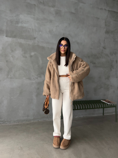 Eulalie - Women's Oversized Sherpa Jacket