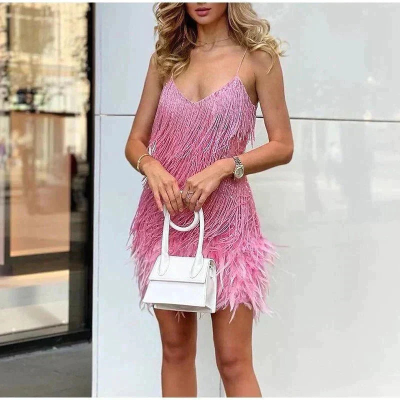 Vanya - Women's Mini Feather Dress - photo 7