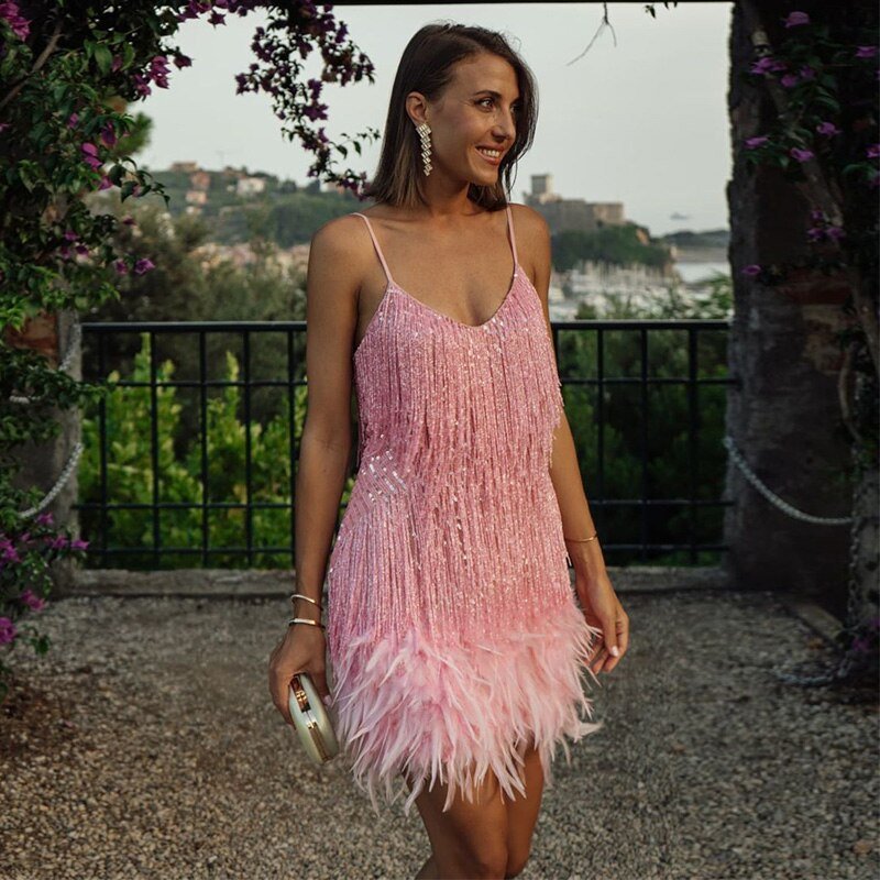 Vanya - Women's Mini Feather Dress - photo 8