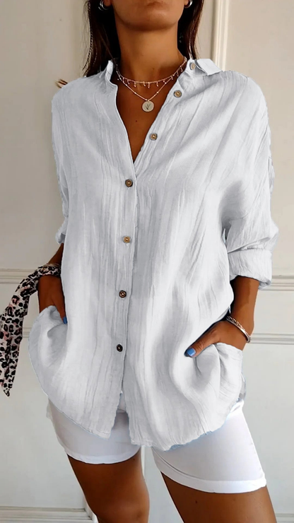 Dagny - Women's Linen Long Blouse - photo 12