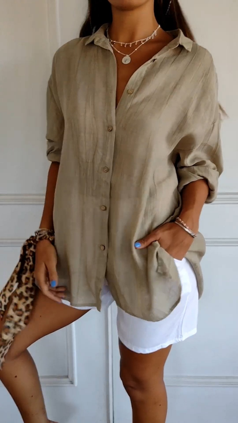Dagny - Women's Linen Long Blouse - photo 2