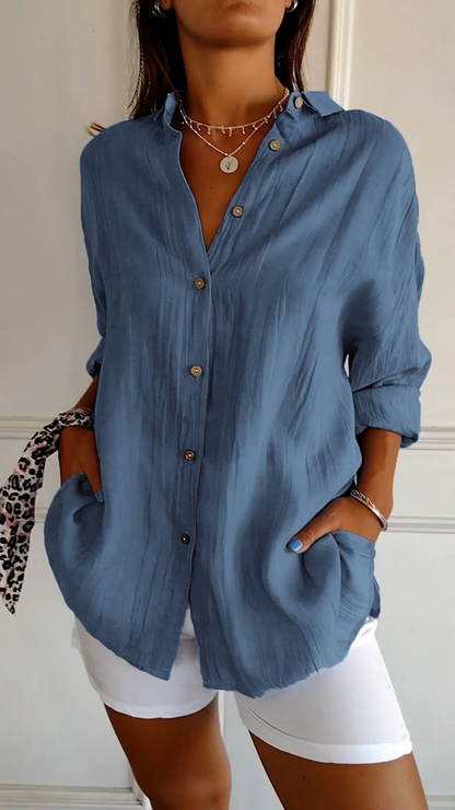 Dagny - Women's Linen Long Blouse - photo 5