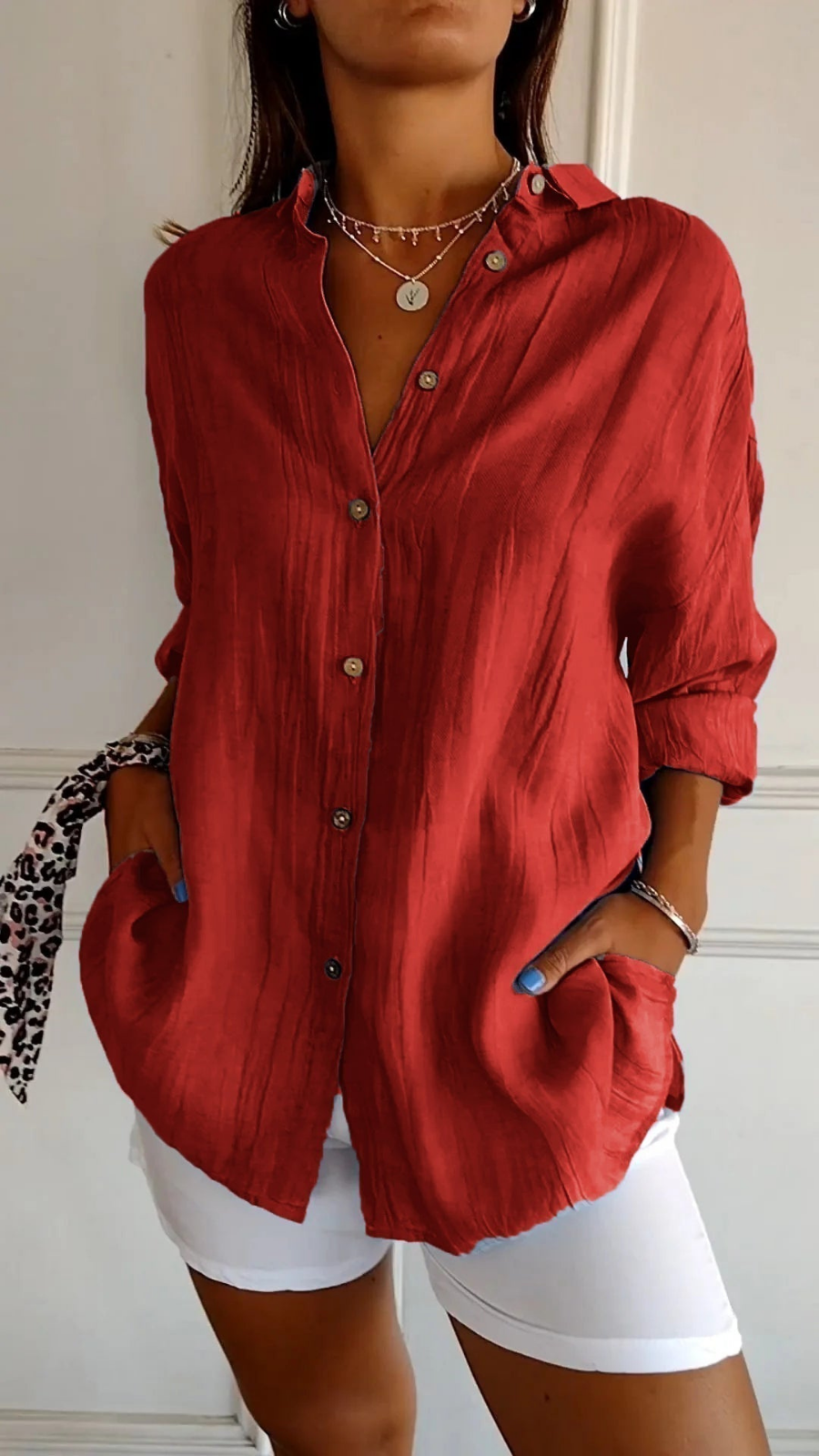 Dagny - Women's Linen Long Blouse - photo 7