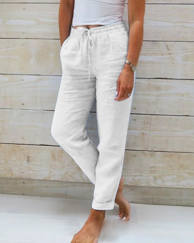 Hermine - Women's Straight Leg Linen Trousers - photo 4