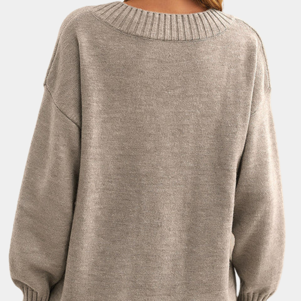 Veerle - Women's V-neck Knit Sweater