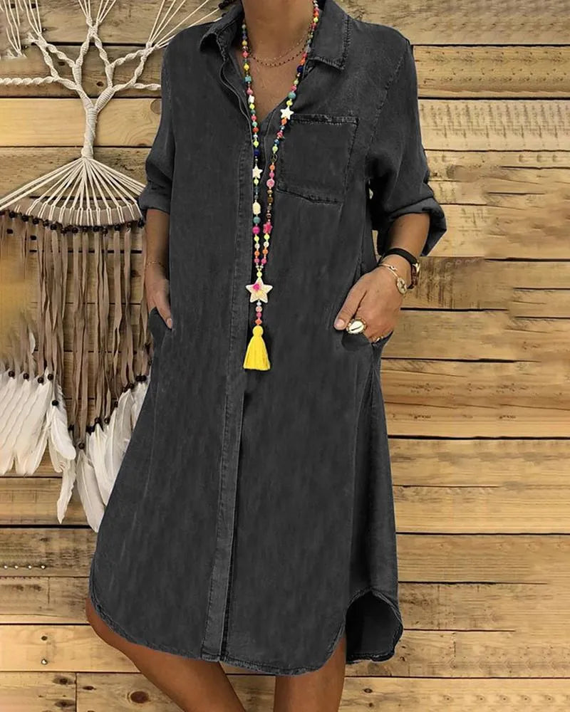 Marit - Women's Shirt Midi Dress - photo 3