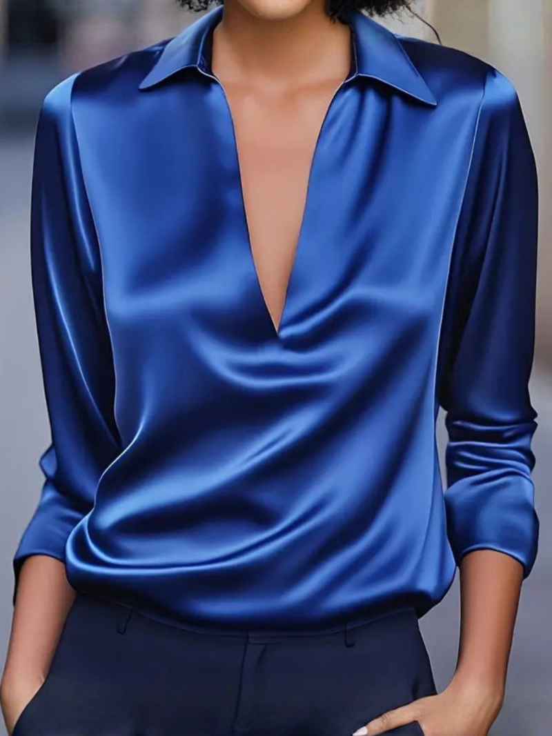 Zora - Women's V-neck Long Blouse - photo 10