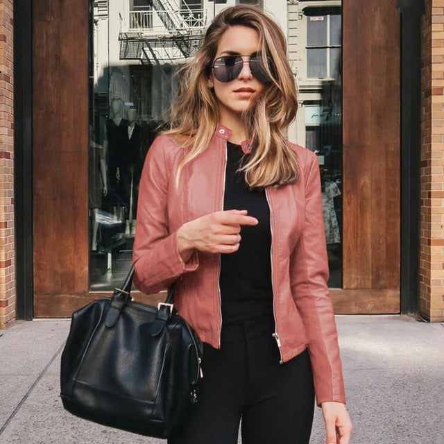 Agnes - Women's Leather Pockets Jacket - photo 6