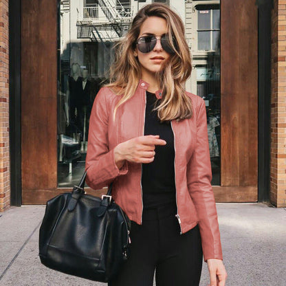 Agnes - Women's Leather Pockets Jacket - photo 6