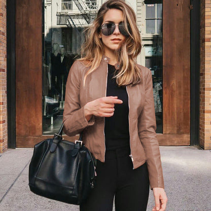 Agnes - Women's Leather Pockets Jacket - photo 5