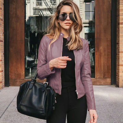 Agnes - Women's Leather Pockets Jacket - photo 7