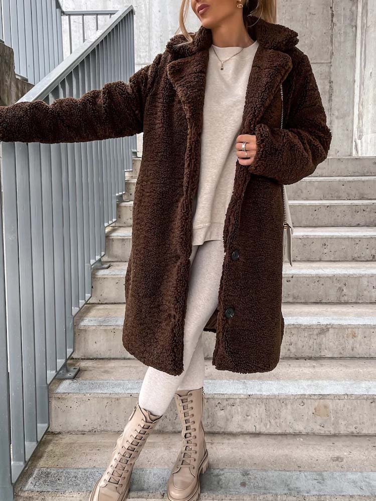 Gwendolen - Women's Pockets Teddy Coat