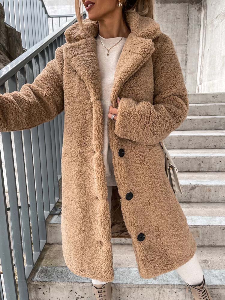 Gwendolen - Women's Pockets Teddy Coat