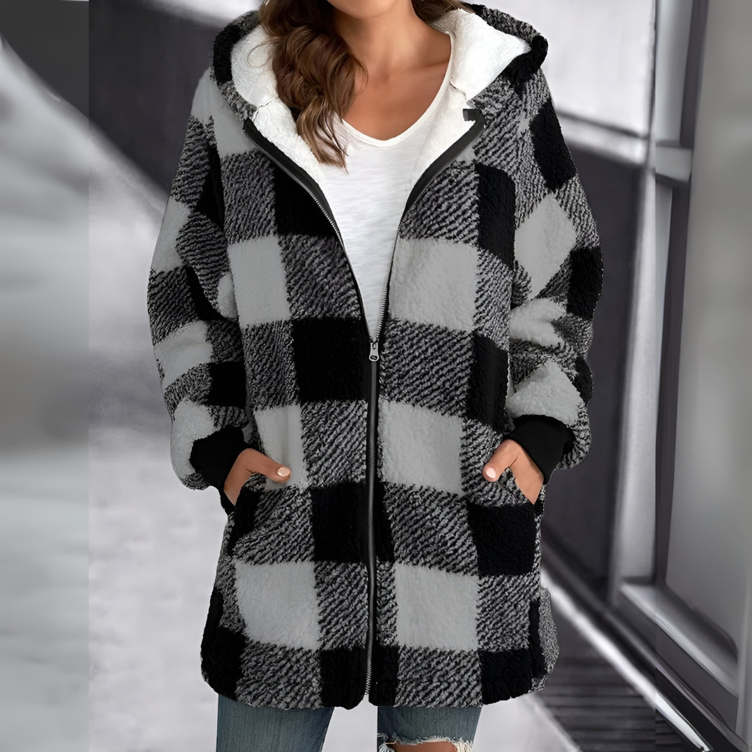 Fenna - Women's Plaid Zip-Up Jacket - photo 3