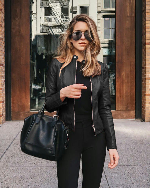 Agnes - Women's Leather Pockets Jacket - photo 2