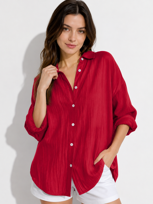 Lisbeth - Women's Oversized Linen Top - photo 2
