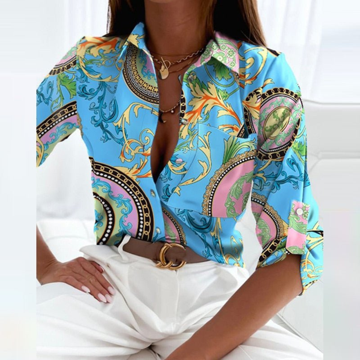 Giselle - Women's Satin Long Top - photo 13