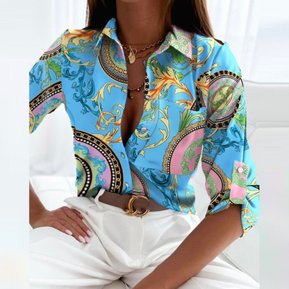 Gwendolen - Women's Geometric Button-Down Blouse - photo 13