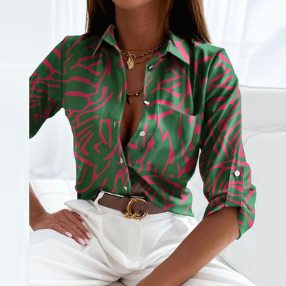 Gwendolen - Women's Geometric Button-Down Blouse - photo 16