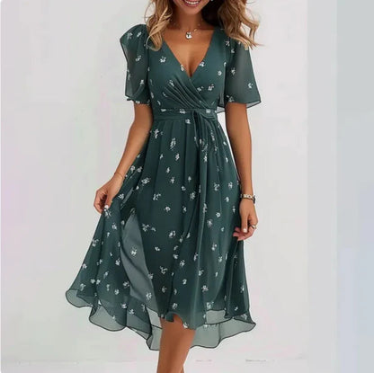 Marguerite - Women's Midi Floral Dress - photo 1
