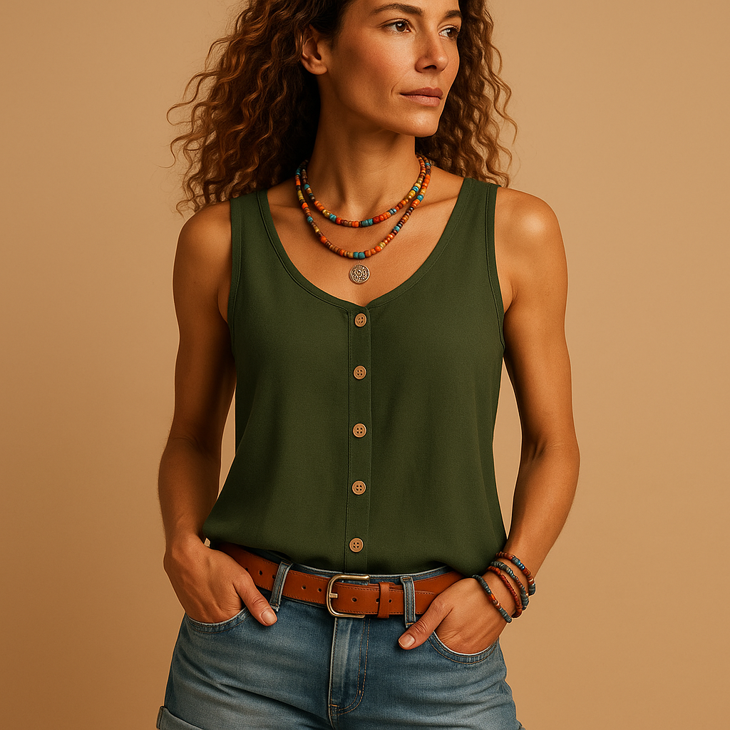 Thea - Women's Linen Sleeveless Top - photo 1