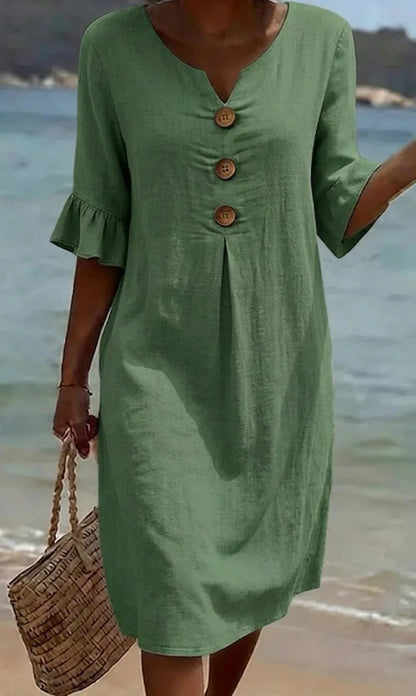 Mireille - Women's Midi V-Neck Dress - photo 3