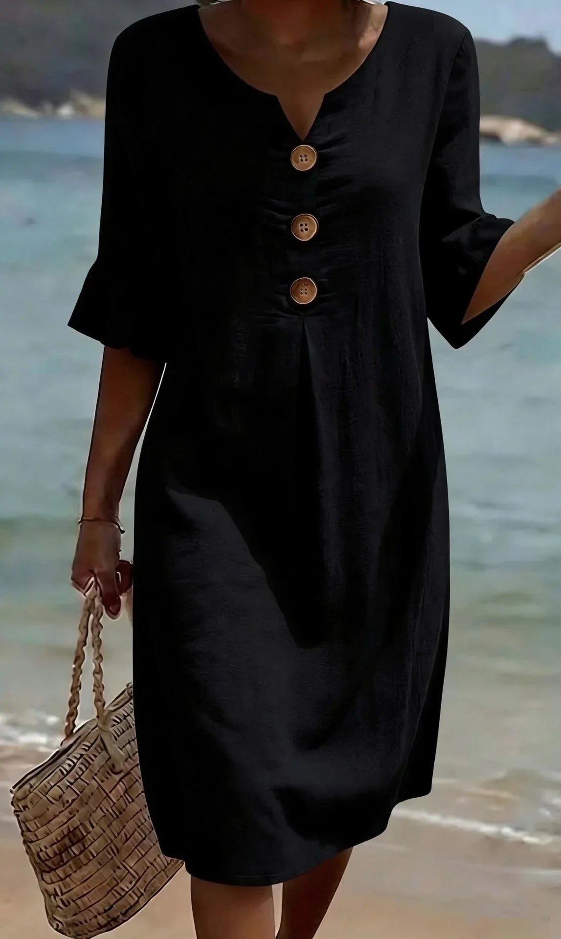 Mireille - Women's Midi V-Neck Dress - photo 4