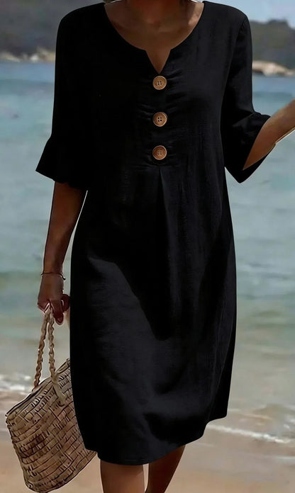Mireille - Women's Midi V-Neck Dress - photo 4