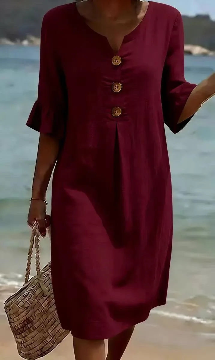 Mireille - Women's Midi V-Neck Dress - photo 5