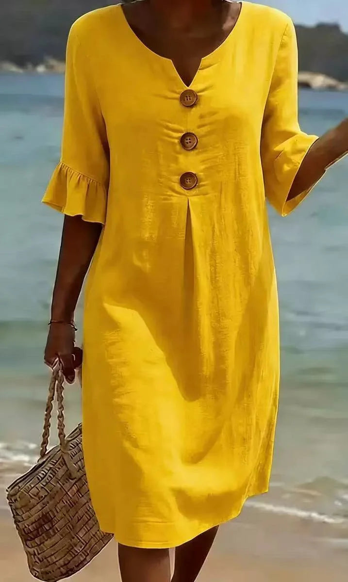 Mireille - Women's Midi V-Neck Dress - photo 6