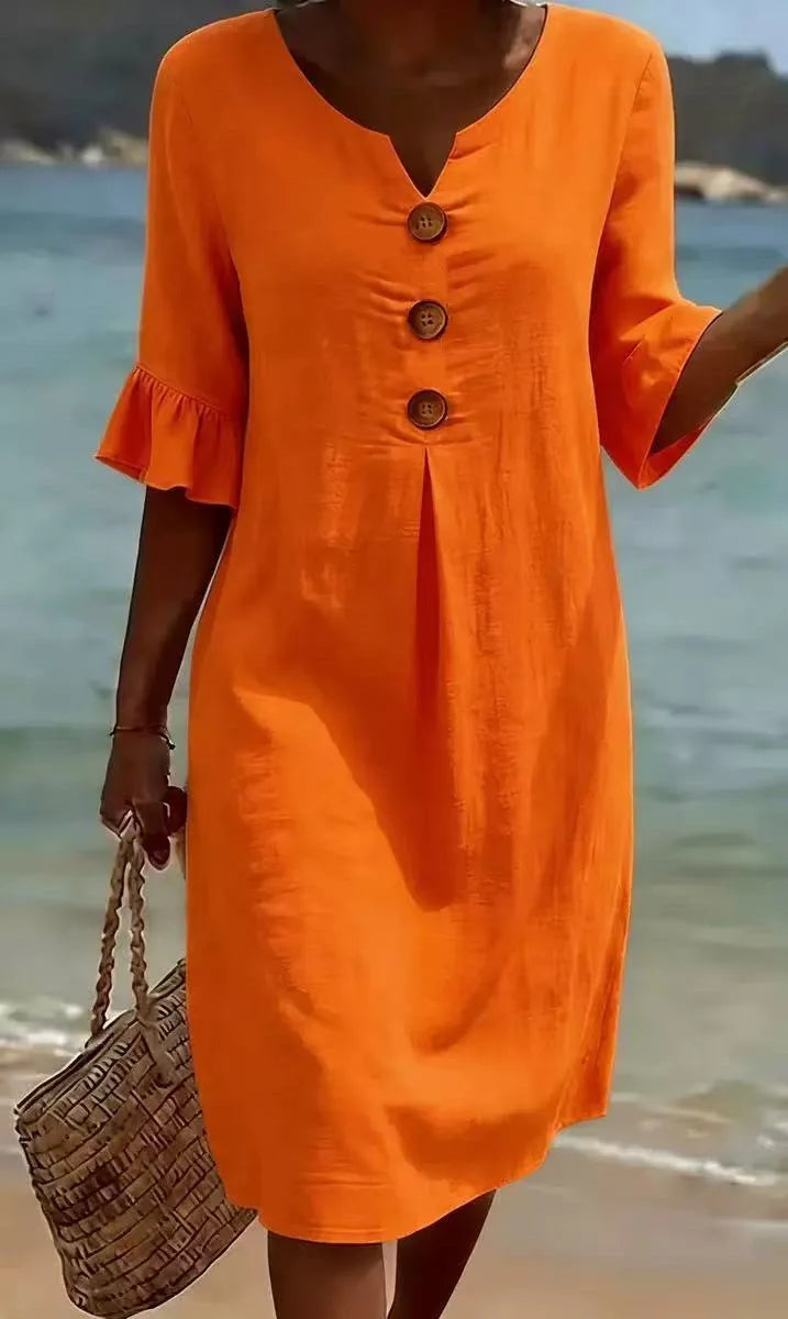 Mireille - Women's Midi V-Neck Dress - photo 8