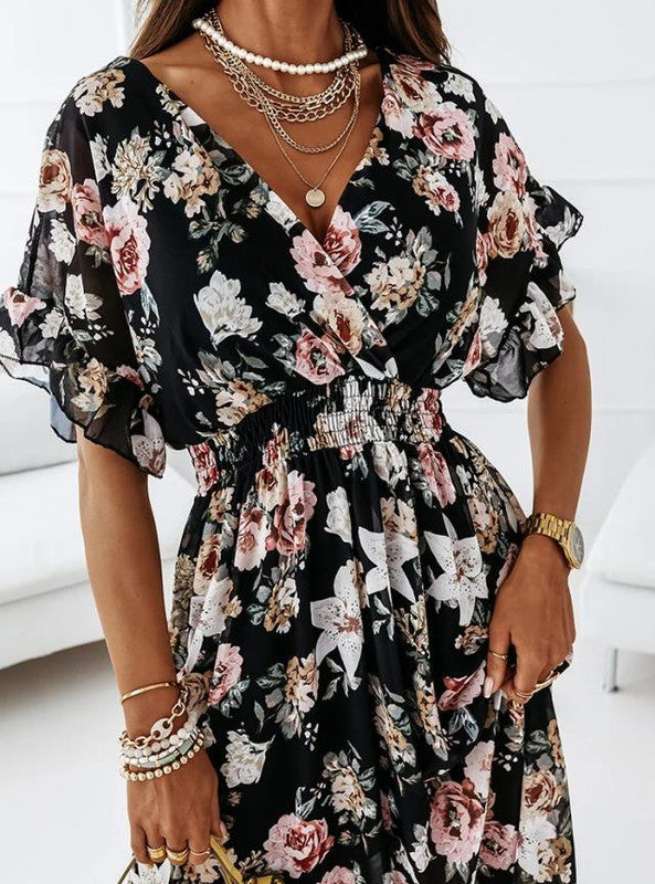 Nola - Women's Midi V-neck Dress - photo 3
