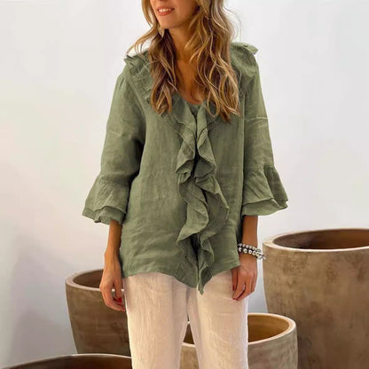 Ilaria - Women's Medium Ruffled Top