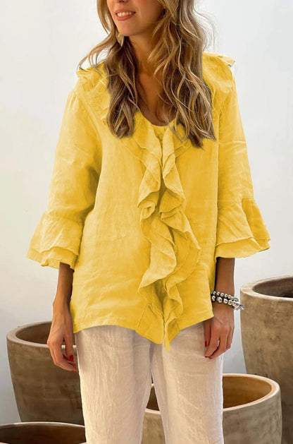 Ilaria - Women's Medium Ruffled Top