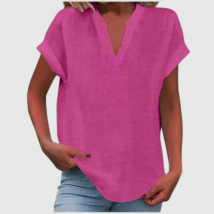 Quinn - Women's Linen Short Top - photo 3