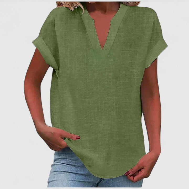 Quinn - Women's Linen Short Top - photo 4